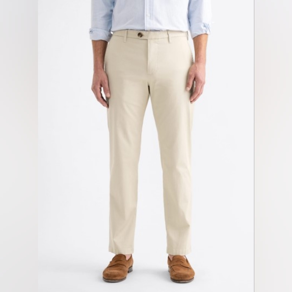 Proper Cloth Di Sondrio Beige Stretch Cotton Chino